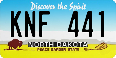 ND license plate KNF441