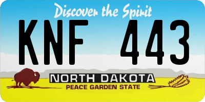 ND license plate KNF443
