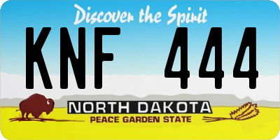 ND license plate KNF444