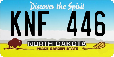 ND license plate KNF446