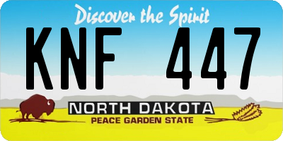 ND license plate KNF447