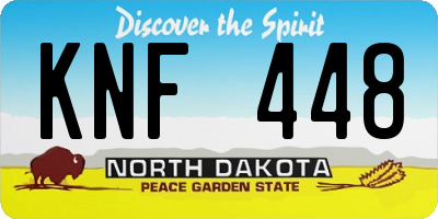 ND license plate KNF448
