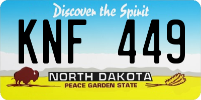 ND license plate KNF449