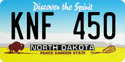 ND license plate KNF450