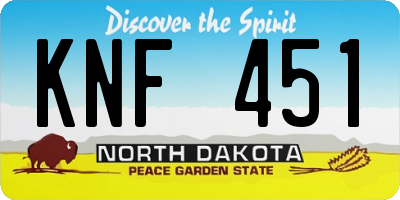 ND license plate KNF451