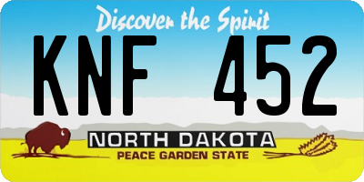 ND license plate KNF452