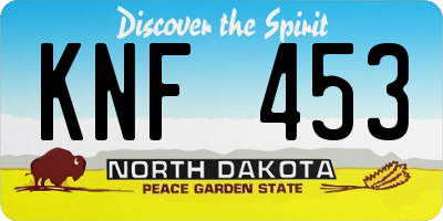 ND license plate KNF453