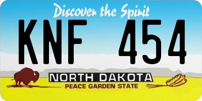 ND license plate KNF454