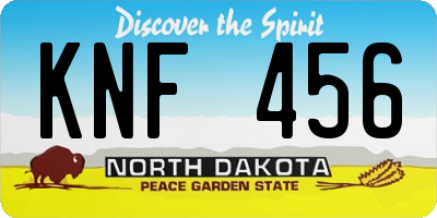 ND license plate KNF456