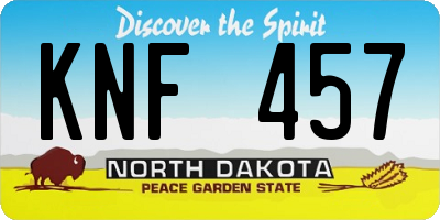ND license plate KNF457