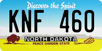 ND license plate KNF460