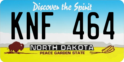 ND license plate KNF464