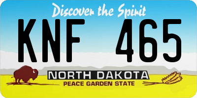 ND license plate KNF465