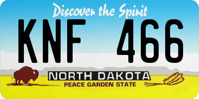 ND license plate KNF466
