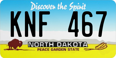 ND license plate KNF467