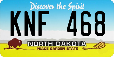 ND license plate KNF468