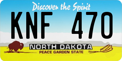 ND license plate KNF470