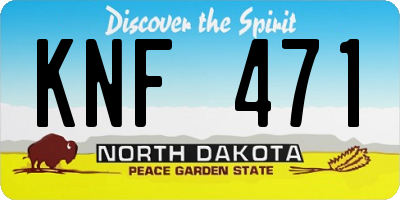 ND license plate KNF471