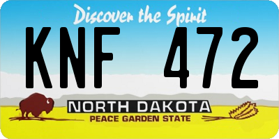 ND license plate KNF472
