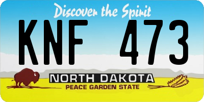 ND license plate KNF473