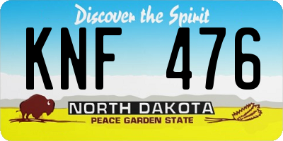 ND license plate KNF476
