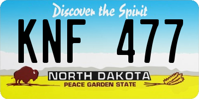 ND license plate KNF477