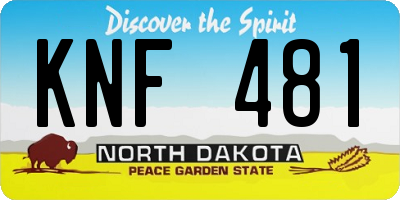 ND license plate KNF481