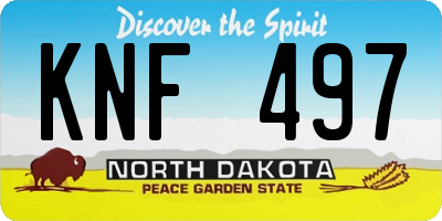 ND license plate KNF497