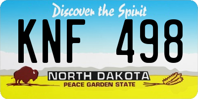 ND license plate KNF498
