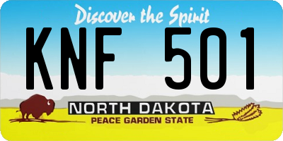 ND license plate KNF501