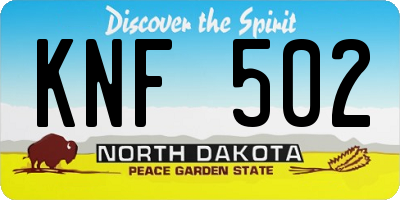 ND license plate KNF502