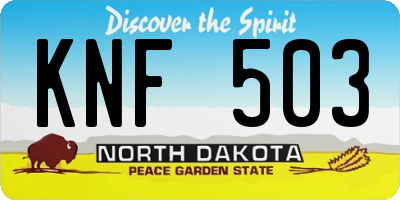ND license plate KNF503