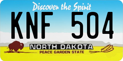 ND license plate KNF504
