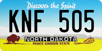 ND license plate KNF505