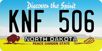 ND license plate KNF506