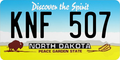 ND license plate KNF507
