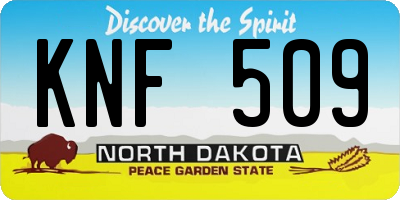 ND license plate KNF509