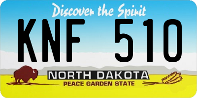 ND license plate KNF510