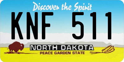 ND license plate KNF511