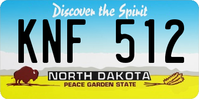 ND license plate KNF512