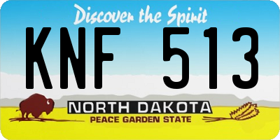ND license plate KNF513