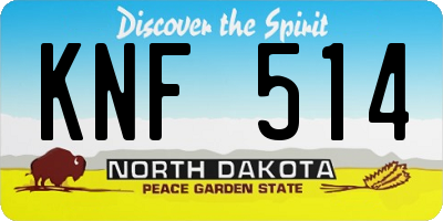 ND license plate KNF514
