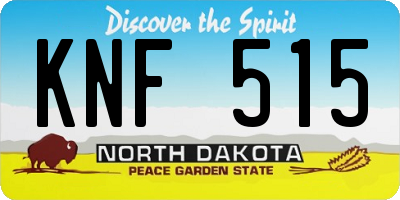 ND license plate KNF515