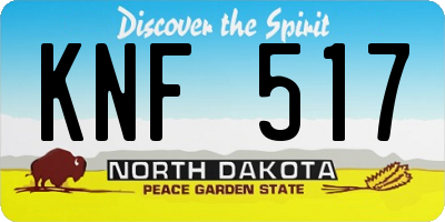 ND license plate KNF517