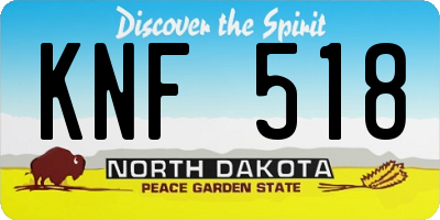 ND license plate KNF518