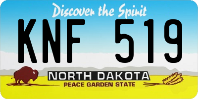 ND license plate KNF519