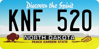 ND license plate KNF520