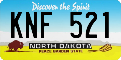 ND license plate KNF521