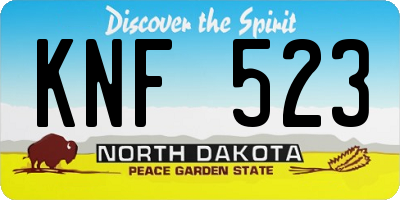 ND license plate KNF523