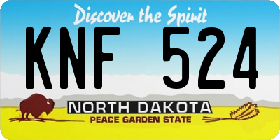 ND license plate KNF524